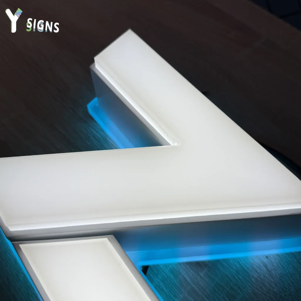 Bottom-Back Lit Letter Signs - Y SIGNS LED product image