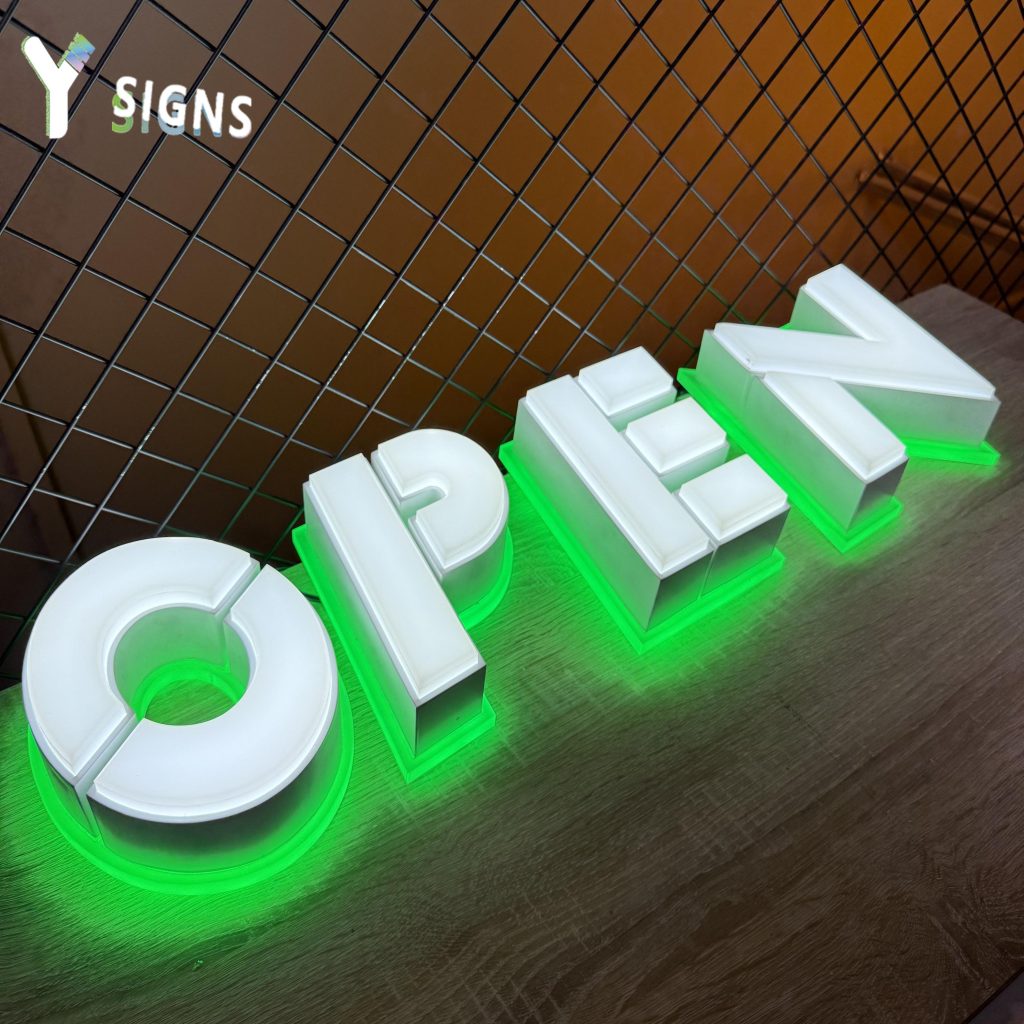 Bottom-Back Lit Letter Signs - Y SIGNS LED product image
