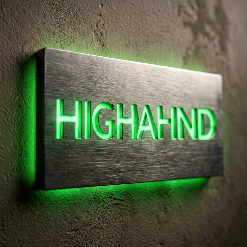 Brand Identity Signage - Close-up detail of craftsmanship