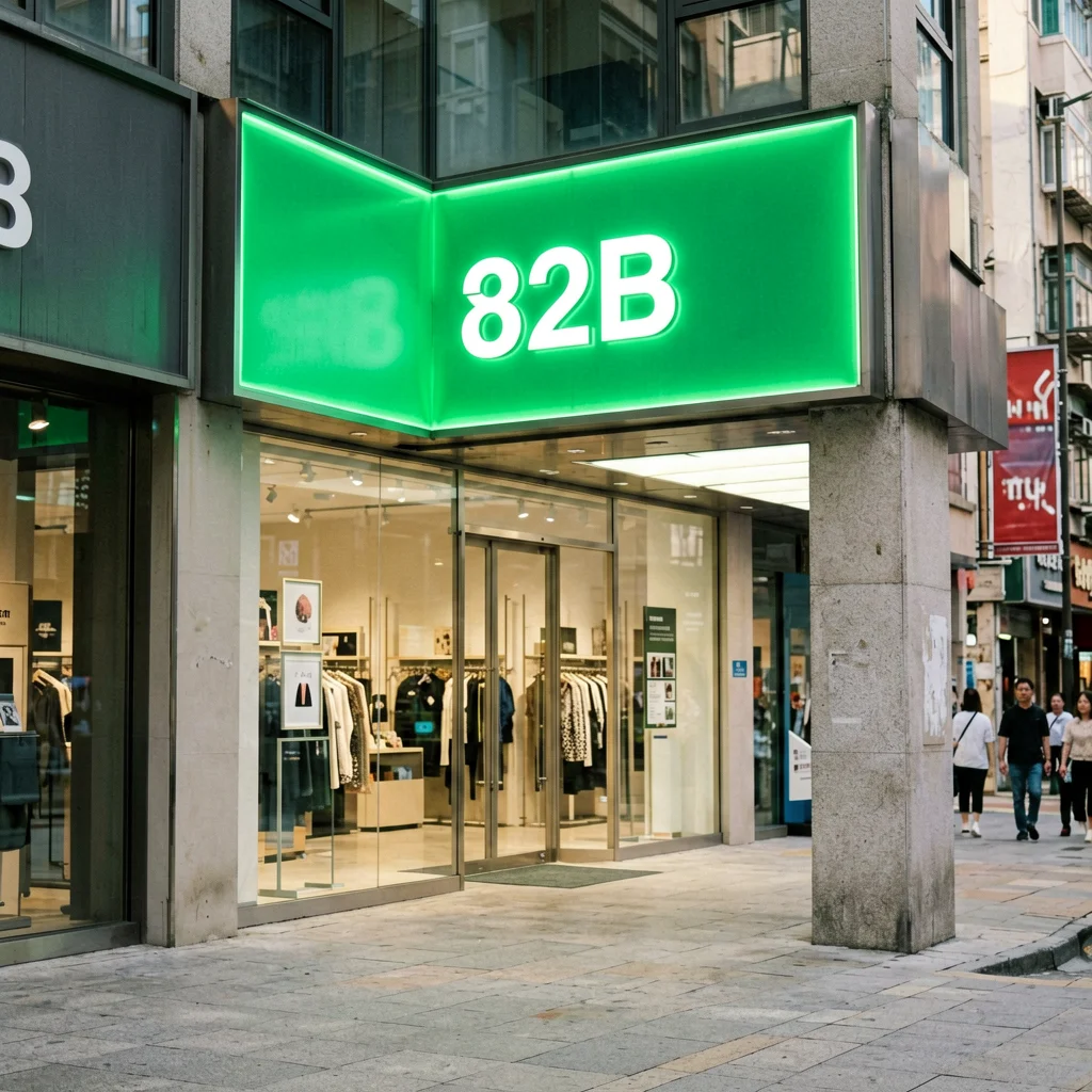 Retail & Storefront Signage - B2B buyer approach view of complete retail signage package on storefront