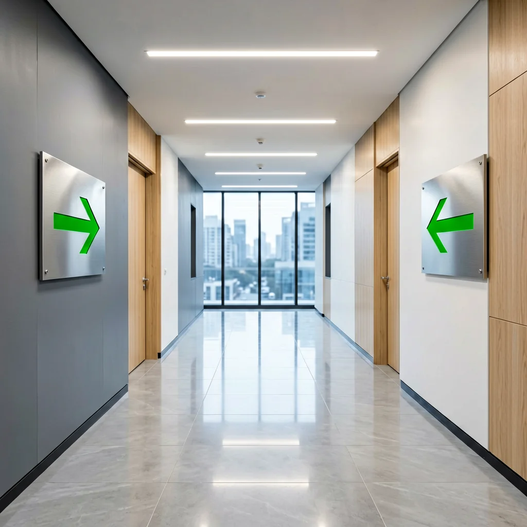 Wayfinding Systems - Installation view of complete wayfinding signage suite