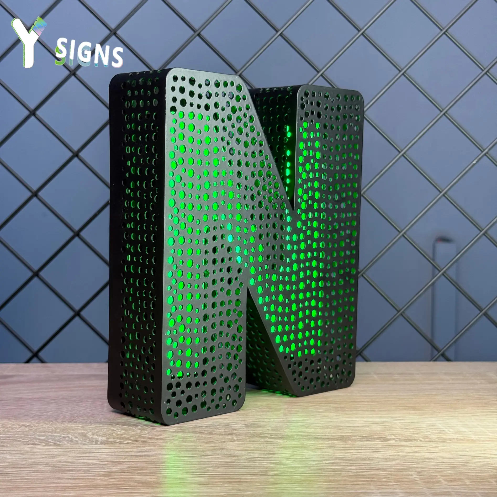 Perforated Illuminated Letter Signs - Y SIGNS LED