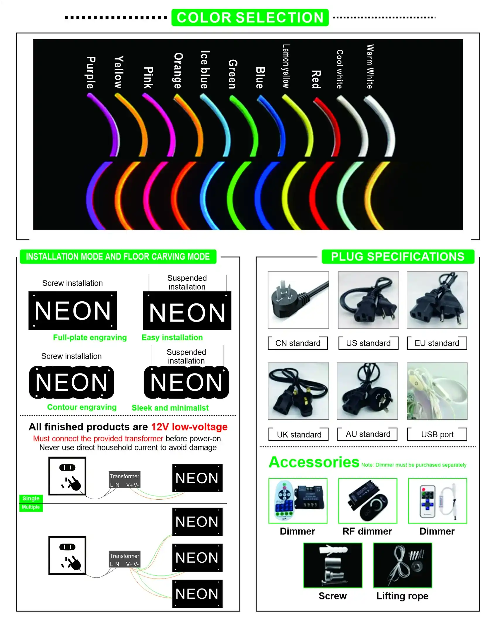 Custom Shaped Neon Lights