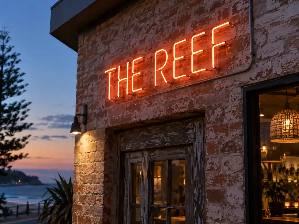Neon Signage and Ambient Light Features for an Australian Bar & Restaurant — Australia illuminated signage project photo