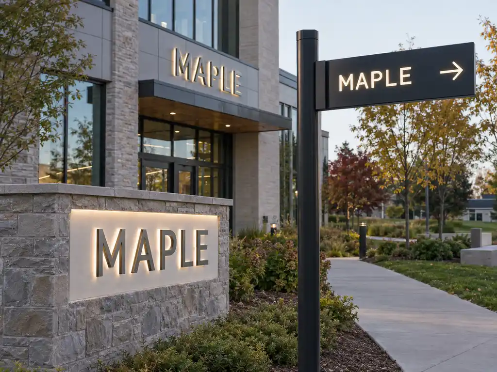 Stone-Base Monument Sign and Bilingual Facade Letters for a Canadian Library & Cultural Centre — Canada signage project detail 3