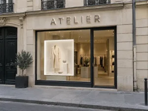 Minimalist Illuminated Facade Letters and Window Signage for a French Fashion Boutique — Y SIGNS LED project case study