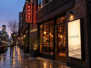 Neon Blade and Illuminated Kanji Facade Signs for a Japanese Izakaya Chain — Y SIGNS LED project case study