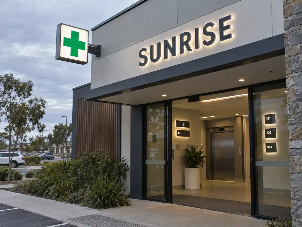 Illuminated Facade Letters and Wayfinding Signage for an Australian Medical Centre — Australia illuminated signage project photo