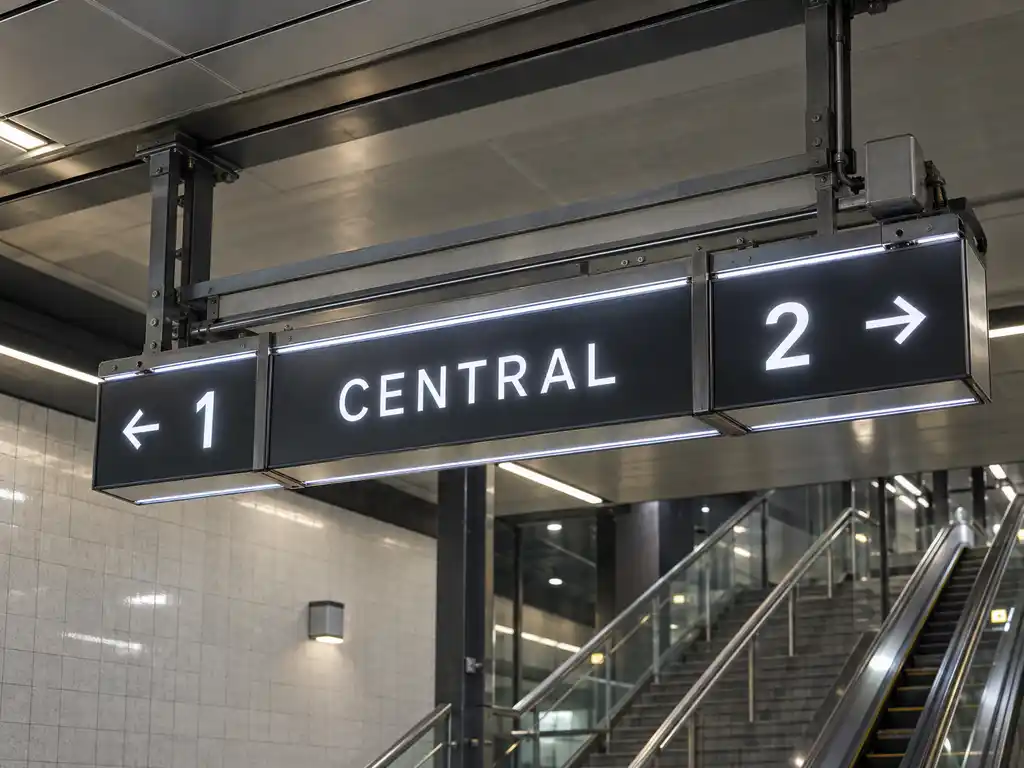 Underground Platform and Concourse Wayfinding for an Australian Metro Station — Australia signage project detail 1
