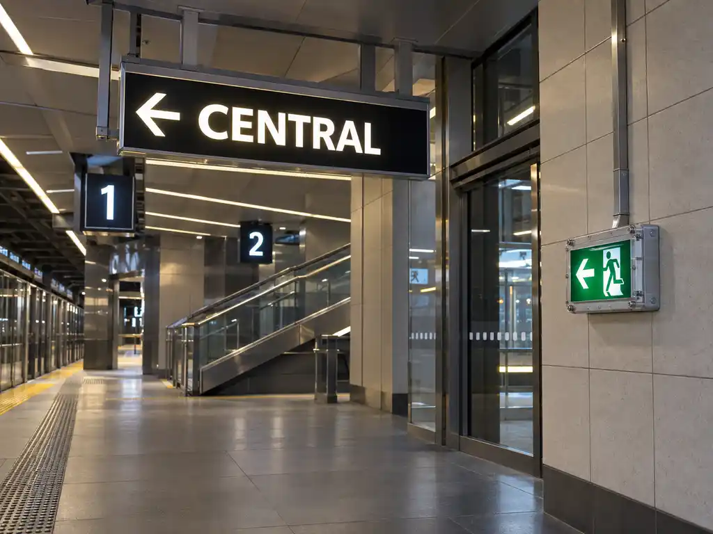 Underground Platform and Concourse Wayfinding for an Australian Metro Station — Australia signage project detail 3