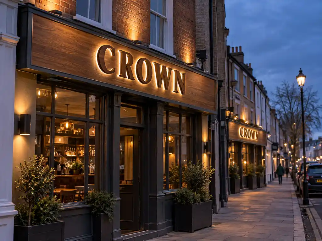 Traditional Illuminated Fascias and Timber-Face Letters for a UK Pub Chain — United Kingdom signage project detail 2