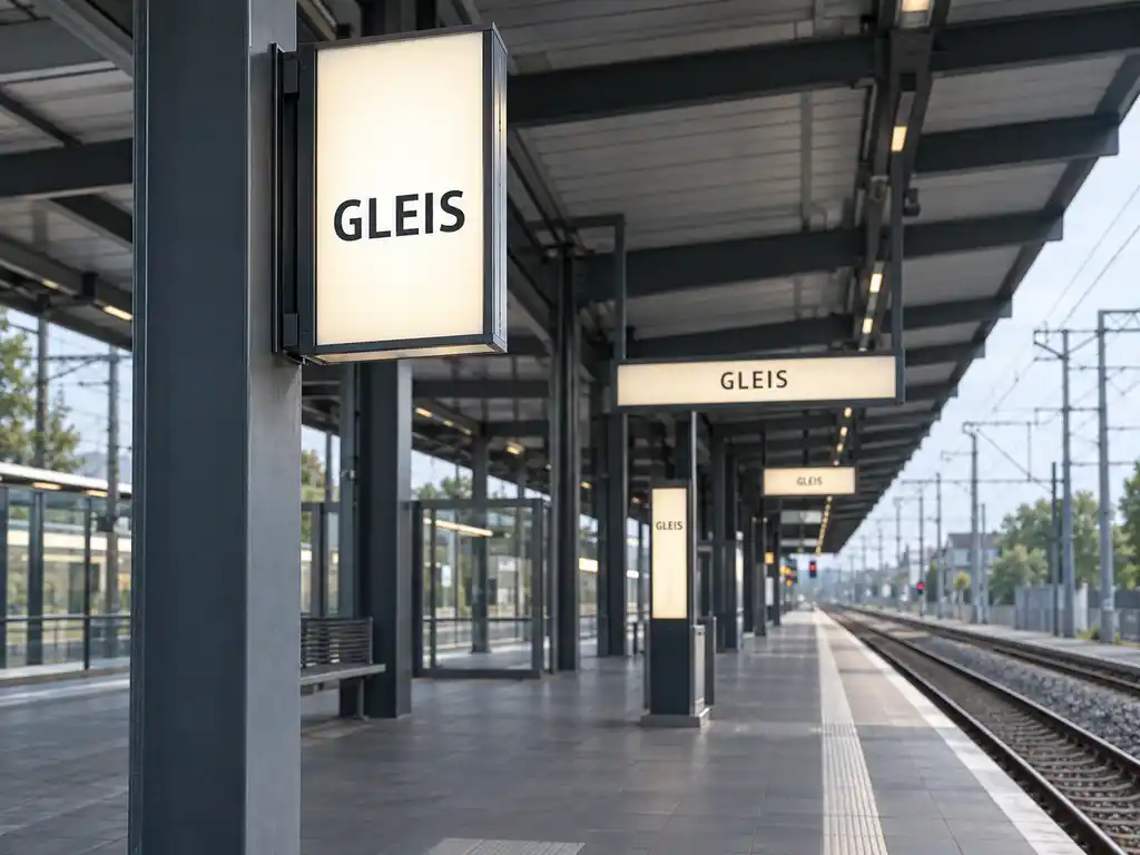 Railway Station Wayfinding and Departure Panels for a German Transport Hub — Europe signage project detail 2