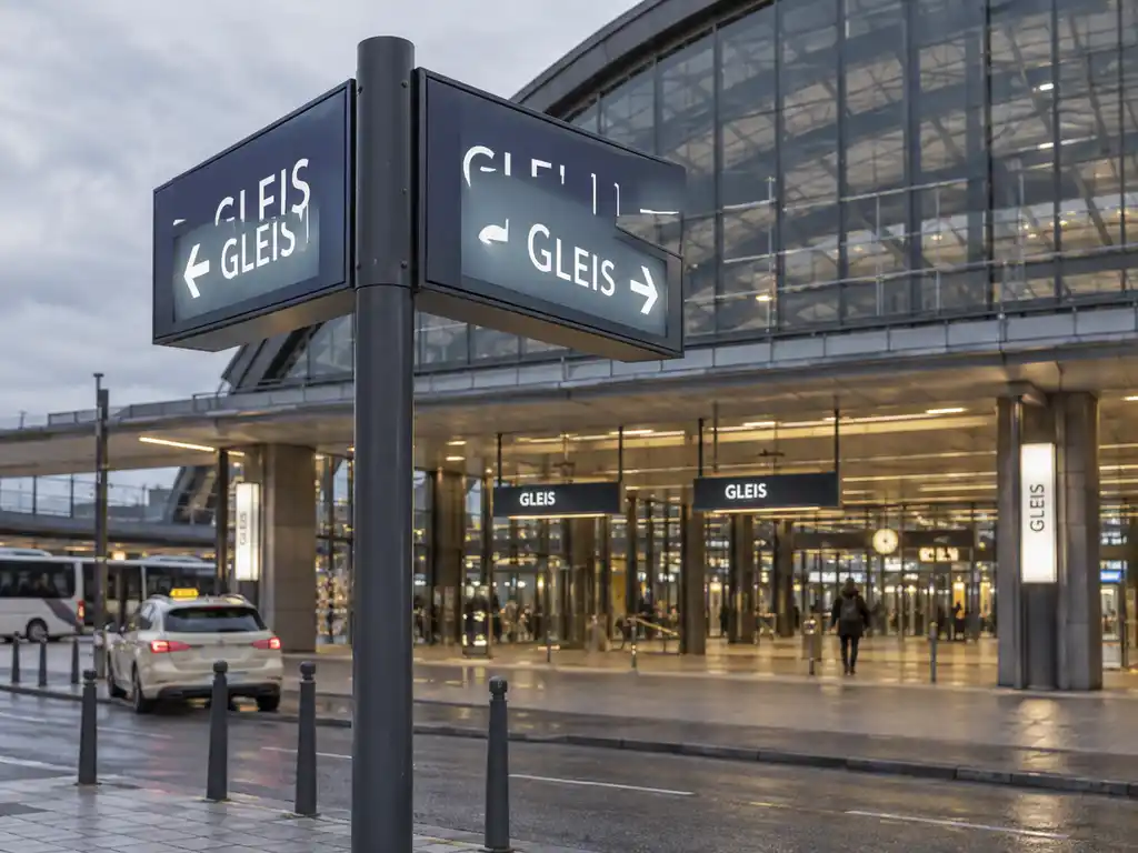 Railway Station Wayfinding and Departure Panels for a German Transport Hub — Europe signage project detail 3