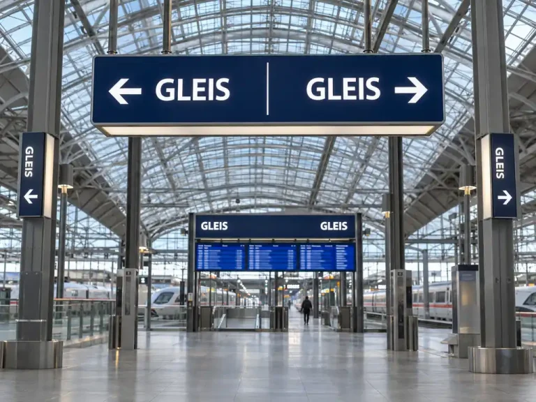 Railway Station Wayfinding and Departure Panels for a German Transport Hub — signage case study