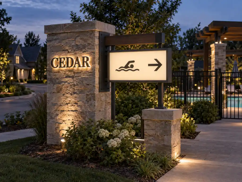Illuminated Home Number and Entry Facade Signs for a Canadian Residential Development — Canada signage project detail 2
