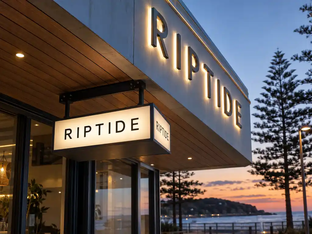 Neon Wall Sign and Projecting Blade Sign for an Australian Surf Club — Australia signage project detail 2