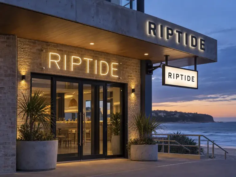 Neon Wall Sign and Projecting Blade Sign for an Australian Surf Club — signage case study