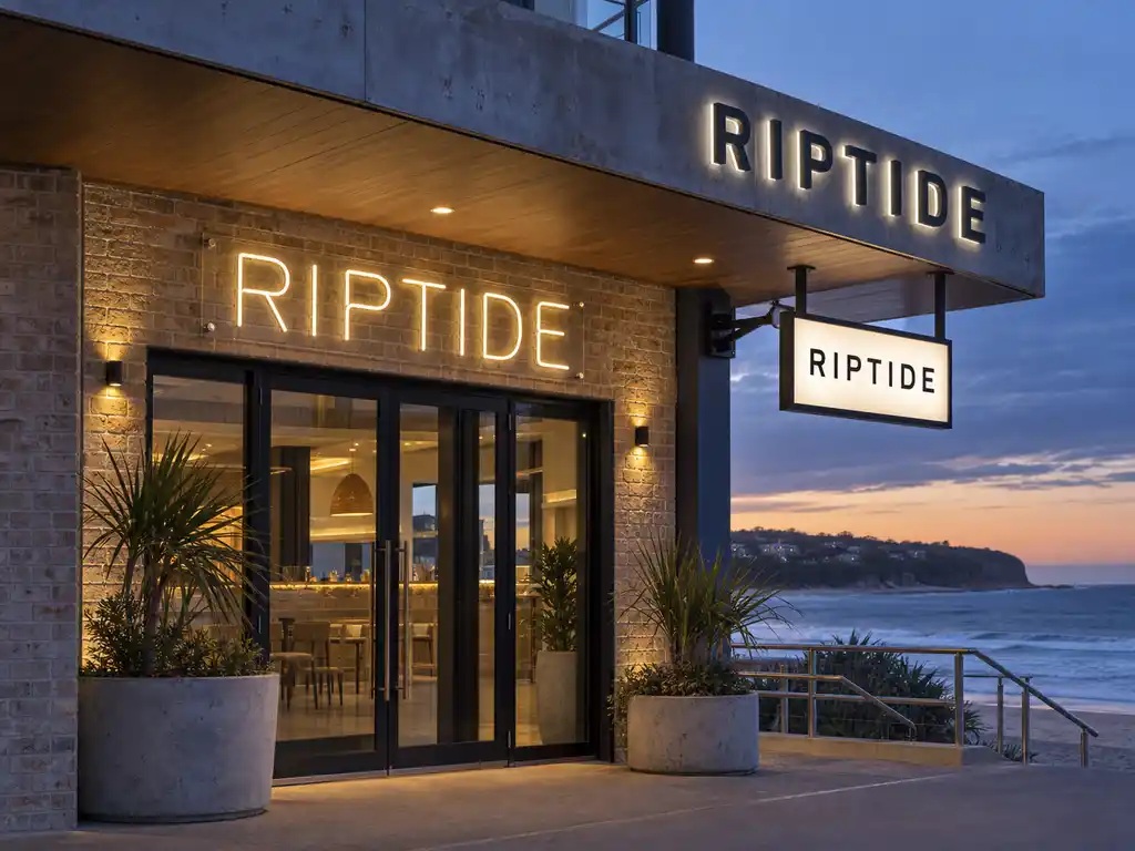 Neon Wall Sign and Projecting Blade Sign for an Australian Surf Club — Australia illuminated signage project photo