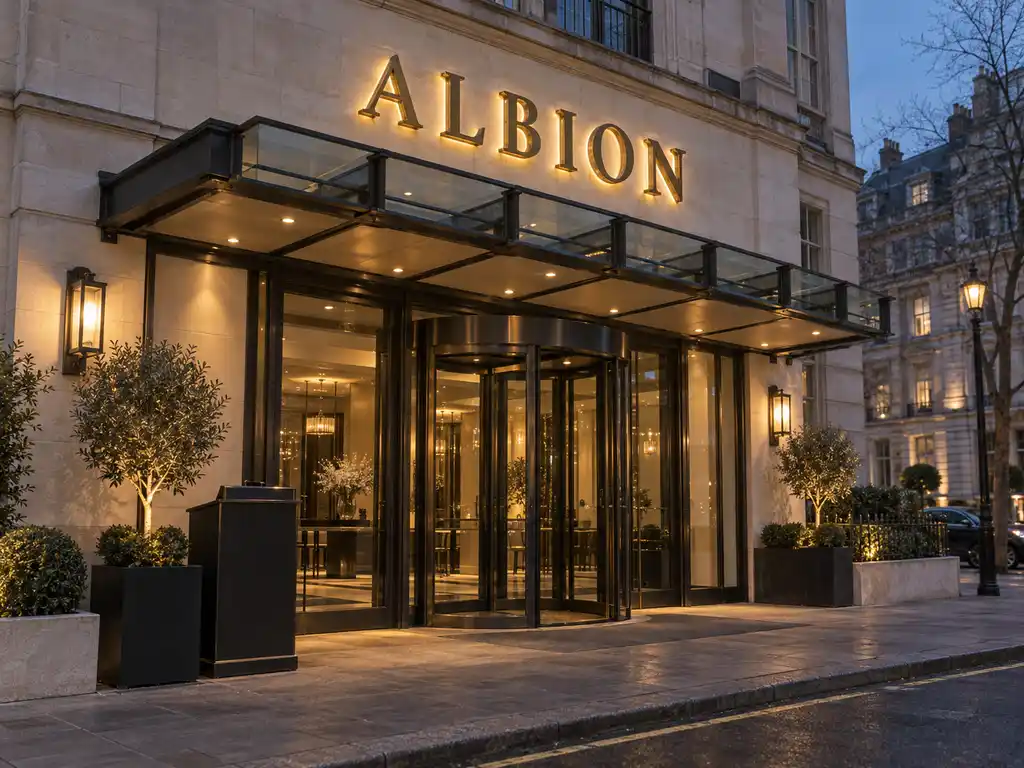 Halo-Lit Metal Letters for a UK Hotel Facade — United Kingdom signage project detail 2