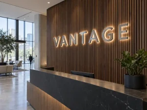 Illuminated Brand Letters and Reception Wall Signage for a US Headquarters Lobby — Y SIGNS LED project case study