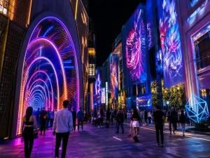 Entertainment District Night Economy: Custom Neon, Infinity Mirror Portals, and Interactive Projection for a Tokyo Shibuya-Scale Precinct — Y SIGNS LED project case study